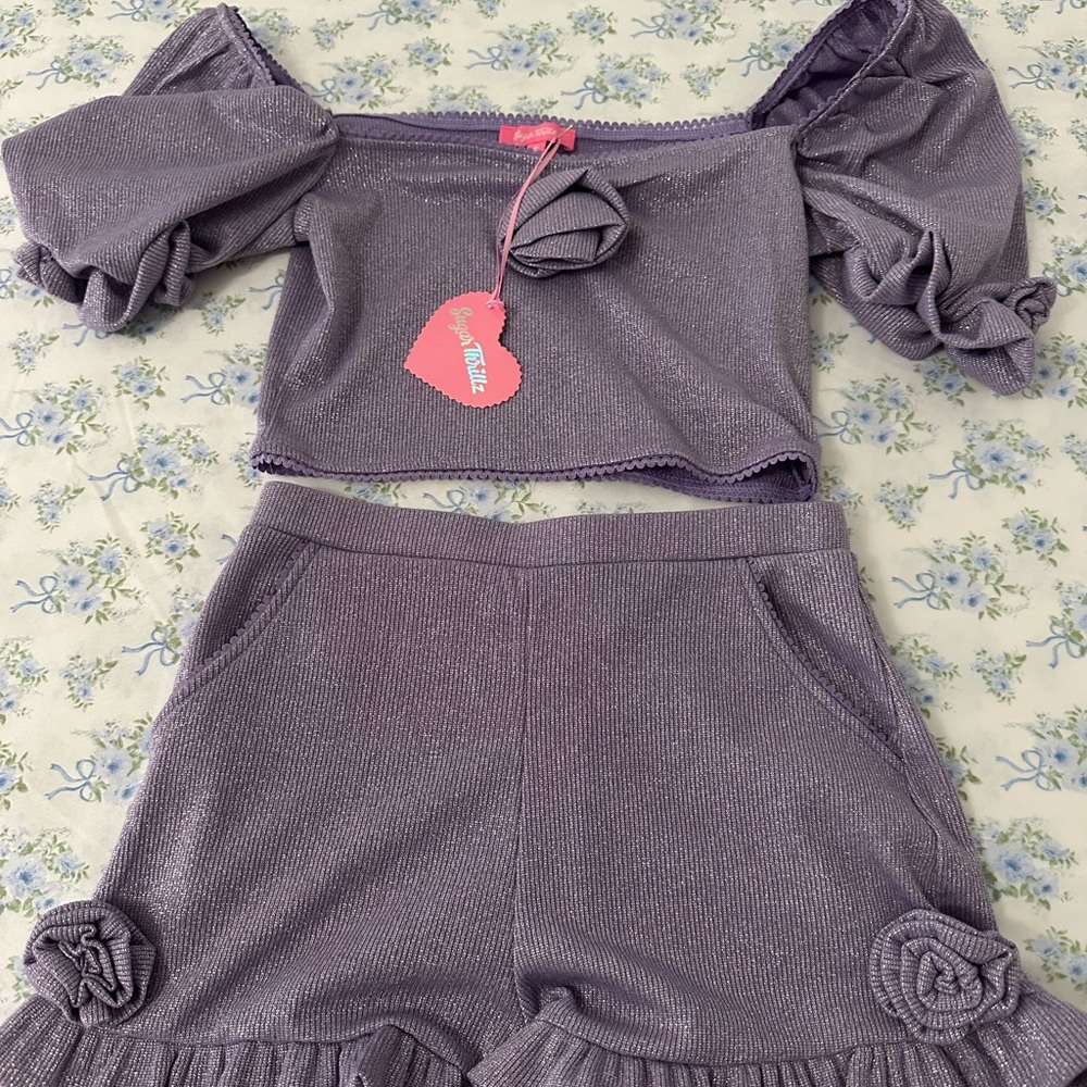 Sugar Thrillz Shimmery Lilac Knit Set